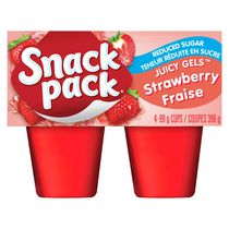 Collation gelée Juicy Gels de Snack PackMD à teneur réduite en sucre à saveur de fraise
