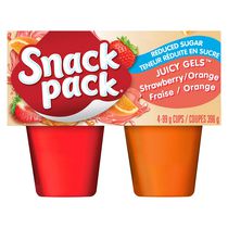 Jus de fraise et d'orange sans sucre Juicy GelsMD de Snack PackMD