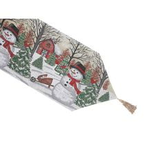 Tapisserie Chemin De Table (Red Barn Bonhomme De Neige) (36" )