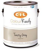 Peinture d'intérieur au latex CIL® ColourReady, gris grillé / gris, coquille d'œuf, 3,78 litres