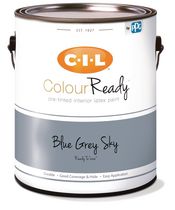Peinture d'intérieur au latex CIL® ColourReady, bleu gris ciel / gris, coquille d'œuf, 3,78 litres