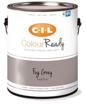 Peinture d'intérieur au latex CIL® ColourReady, gris brouillard/gris, coquille d'œuf, 3,78 litres