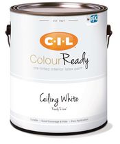 Peinture d'intérieur au latex préteintée CIL® ColourReady, Plafond Blanc / Blanc, Mat, 3.78ML