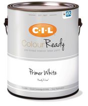Peinture et apprêt d'intérieur au latex préteinté CIL® ColourReady, blanc, mat, 3,78 litres