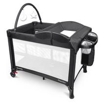 Harmony 0801006NTL Play & Go All-in-One Playard, Black, Deluxe Changer & Organizer