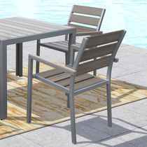 CorLiving Gallant Sun Bleached Outdoor Dining Chairs