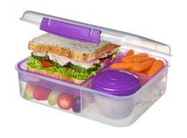 Sistema To Go Collection Bento Box and Food Storage Container, 6.9 Cup, Clear, Assorted Color Klips