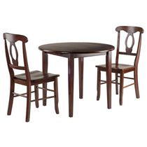 Clayton 3-PC Set Drop Leaf Table with 2 Keyhole Back Chairs