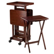 Isabelle 6-PC Snack Table Set Walnut