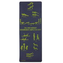 GoZone Full Body Workout Printed Exercise Mat, Navy Combo