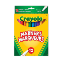 12 marqueurs à trait fin Crayola