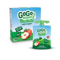 GoGo squeeZ, Compote de pomme en gourde - Collation pour enfants sans sucre ajouté, sans noix