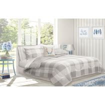 Safdie & Co. Édredon Ens 3PC Gris Carreau