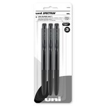 uni® Spectrum Retractable Gel Pens, Medium Point (0.7mm), Black Ink, 3 Pack