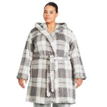 Robe de chambre en sherpa à motif imprimé George Plus pour femmes