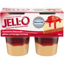 goûters au pouding Jell-O réfrigérés Gâteau au fromage aux fraises