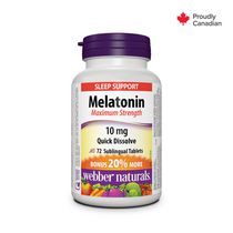 Webber Naturals Mélatonine Puissance  maximale Dissolution rapide, 10 mg