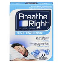 Breathe Right grandes bandelettes nasales transparentes | Efficace, sans médicament et facile à appliquer