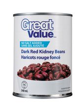 Haricots rouge foncé sans sel ajouté de Great Value