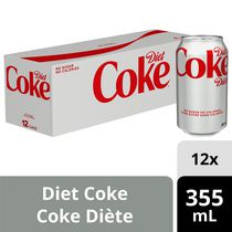 Coke Diète Canette de 355 mL, paquet de 12