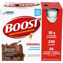 Substitut de repas liquide BOOST Original – Chocolat, 6 x 237 ml