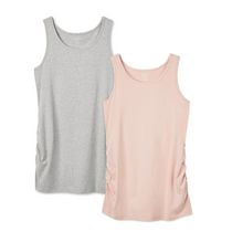 Lot de 2 débardeurs avec côtés ruchés Paisley Sky Maternité