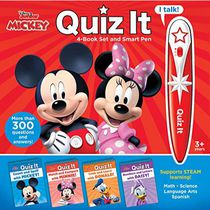 Disney Mickey Mouse and Minnnie Mouse – Quiz it Pen 4-Book Set and Talking Smart Pen – Interactive Educational Book Set with Toy Sound Pen