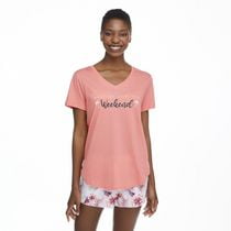 T-shirt de pyjama avec encolure en V George pour femmes