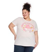 The Pink Closet Women's Plus Crew Neckline Tee, Sizes 1X-4X