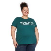 The Pink Closet Women's Plus Crew Neckline Tee, Sizes 1X-4X