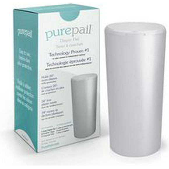 PurePail Classic Diaper Pail, Gray