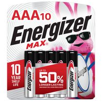 Piles alcalines AAA Energizer MAX, emballage de 10