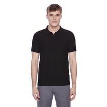 Dark Black Men's Short-Sleeve Polo, Sizes S-XXL