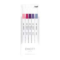 uni® Emott Fineliner Marker Pens, Fine Point (0.4mm), Floral Colors - 5 Pack