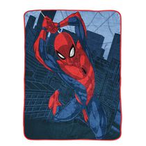 Marvel Spider-Man 'Balançoire de la Ville' Jeté en Molleton Toucher Soie, Microfibre