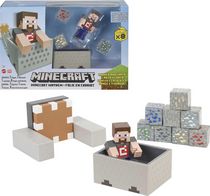 Coffret Minecraft Wagonnet avec figurine du personnage de Steve