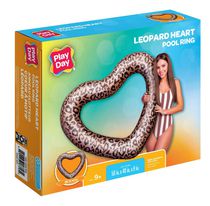 Anneau gonflable de piscine de coeur de léopard