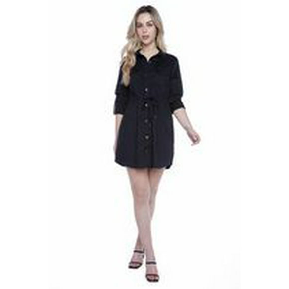 Jeaniologie ™ Robe à boutons - Noir P-TTG