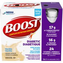 Supplément nutritionnel BOOST Diabétique – Vanille, 6 x 237 ml