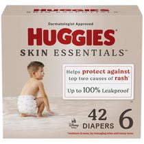 Huggies Skin Essentials Baby Diapers, Size NB-6, 84-42 Count, Size  NB-6 | 84-42 Count