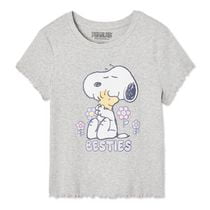 Peanuts Girls' Snoopy Rib Tee, Sizes XS-L