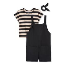 Btween Girls' Knit Shortall 3-Piece Set, Sizes XS-XL