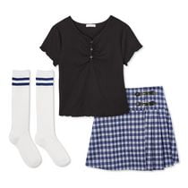 Btween Girls' Skort 3-Piece Set, Sizes XS-XL