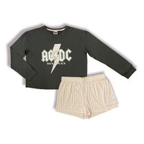 AC/DC Ensemble pyjama manche longue et culotte courte pour femme