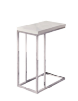 Monarch Specialties Inc Monarch Specialties Glossy White/Chrome Metal Accent Table