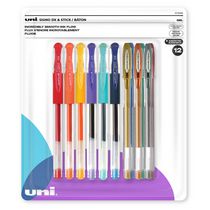 uniball™ Gel Pens, Signo DX Ultra Micro Point (0.38mm) & Stick Medium Point (0.8mm), Assorted Colors - 12 Count