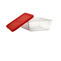 Rangement en verre Pyrex Storage Plus - Rectangulaire 11 tasses/2,6 L avec couvercle rouge