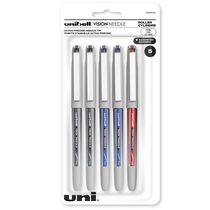 uniball™ Vision Needle Rollerball Pens, Fine Point (0.7mm), Assorted Colors, 5 Pack