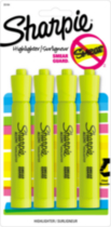 Sharpie Chisel Tip, Tank Highlighters, Yellow, 4-Pack