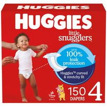 HUGGIES Little Snugglers Baby Diapers, Econo Pack, Size 1-6, Count 108-198, Size 1-6 | 108-150 Count